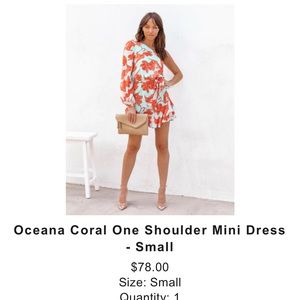 Vici Oceana Coral One Shoulder Mini Dress
